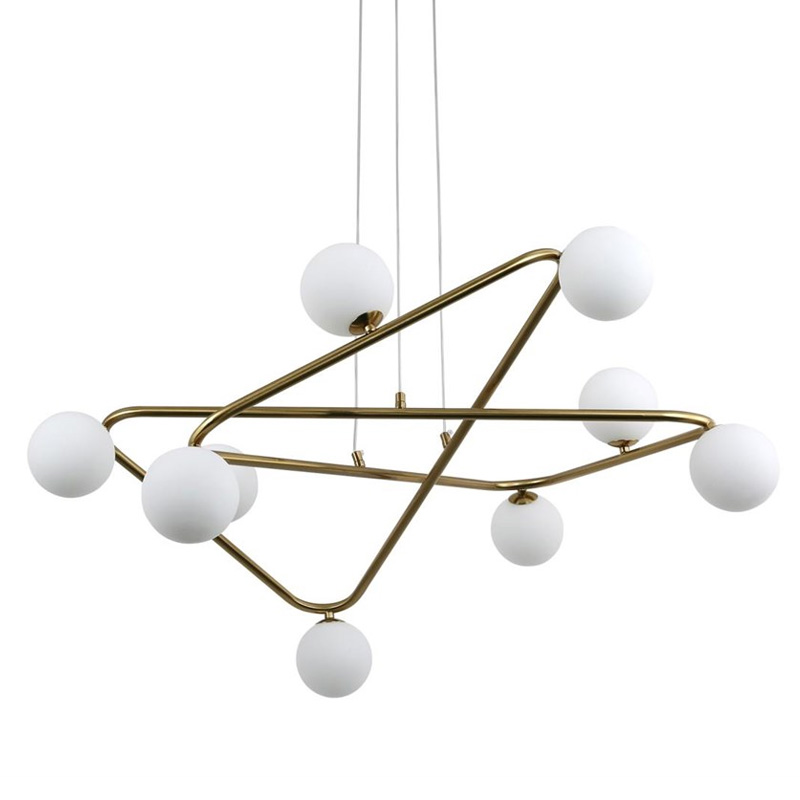 Люстра Curve Brass с Белым Плафоном Латунь Люстра Curve Brass с Белым Плафоном Латунь в Волгограде | Loft Concept