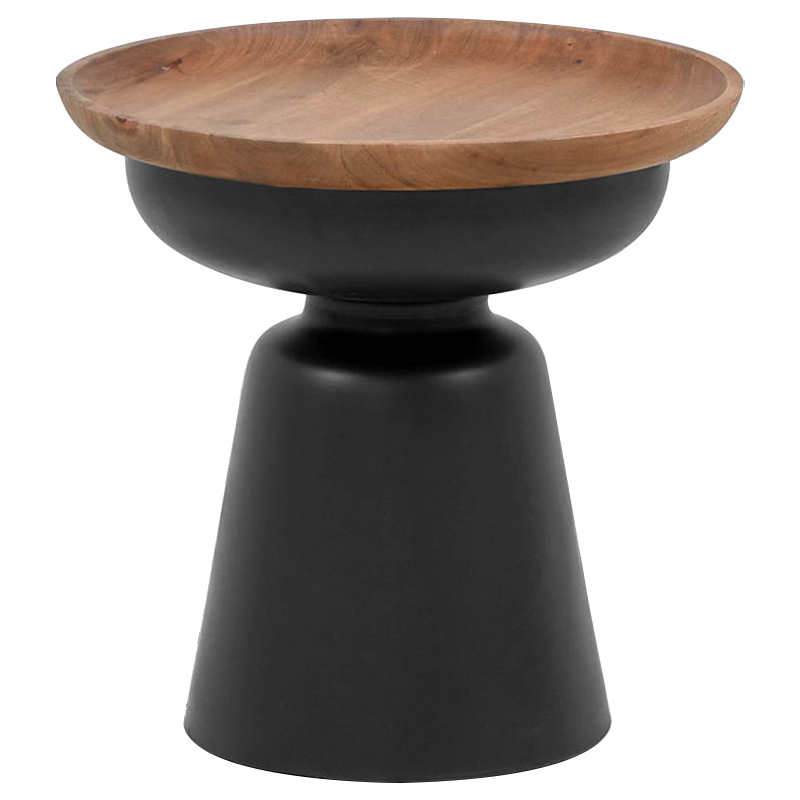 Приставной стол Keaton Round Side Table Коричневый Черный Приставной стол Keaton Round Side Table Коричневый Черный в Волгограде | Loft Concept