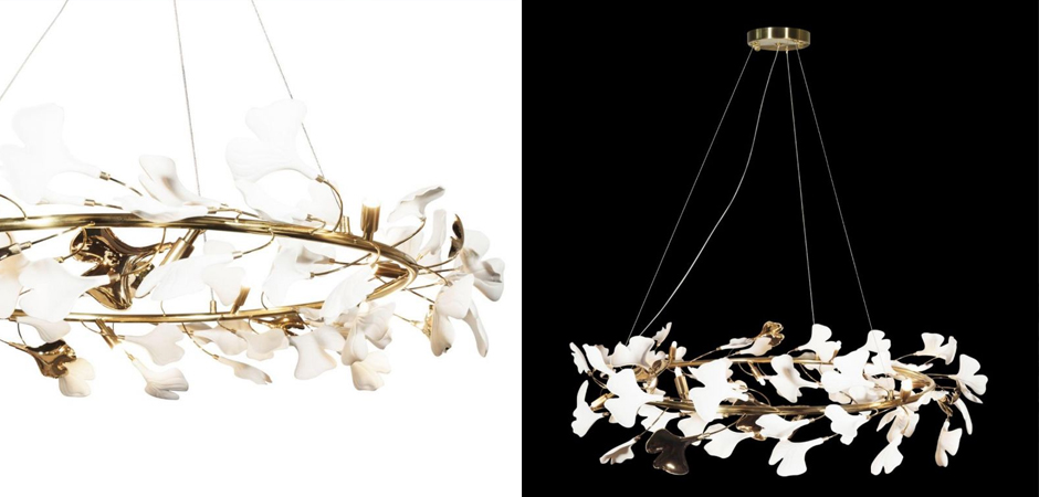 Декоративная люстра Wintery flover Gold с Белыми плафонами Декоративная люстра Wintery flover Gold с Белыми плафонами - Loft-Concept в Волгограде