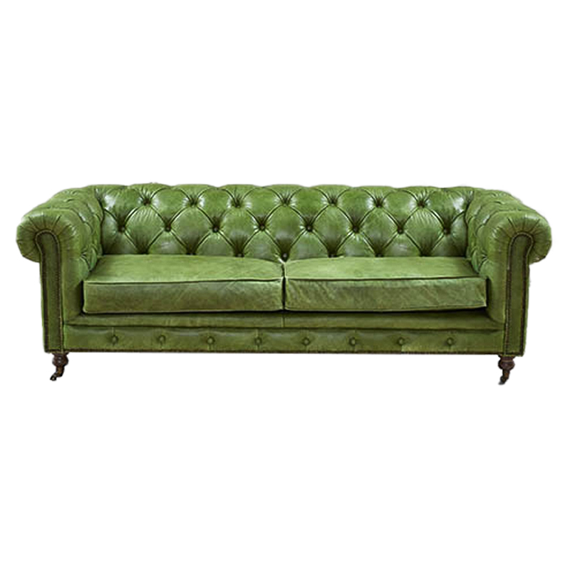 Диван Chesterfield leather Sofa green Зеленый Диван Chesterfield leather Sofa green Зеленый в Волгограде | Loft Concept