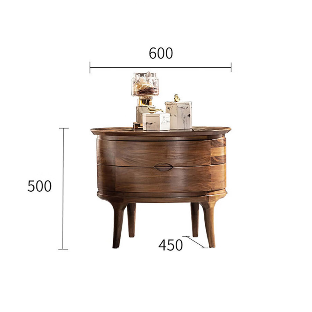 Прикроватный столик из дерева с 2-мя ящиками Moon Walnut Furniture Прикроватный столик из дерева с 2-мя ящиками Moon Walnut Furniture в Волгограде