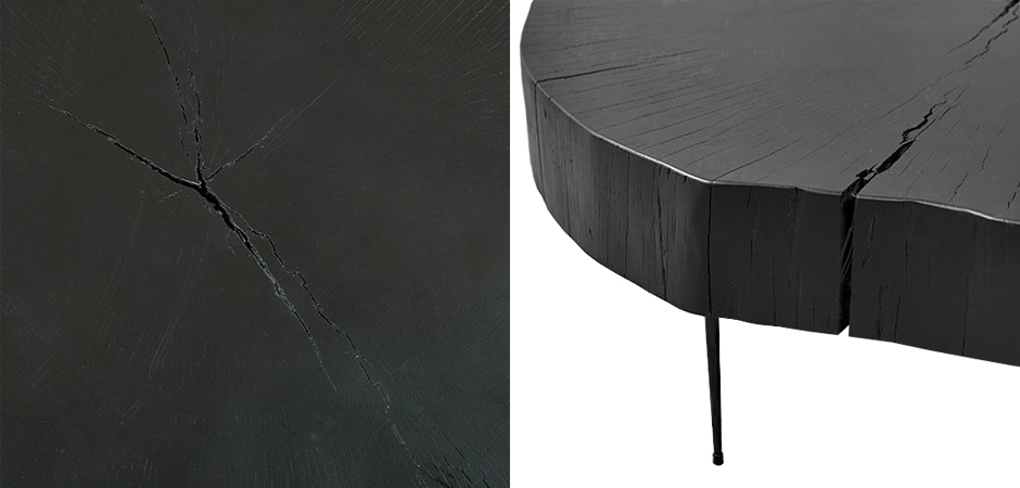 Кофейный стол Saw Cut Black Wood Coffee Table Кофейный стол Saw Cut Black Wood Coffee Table - Loft-Concept в Волгограде