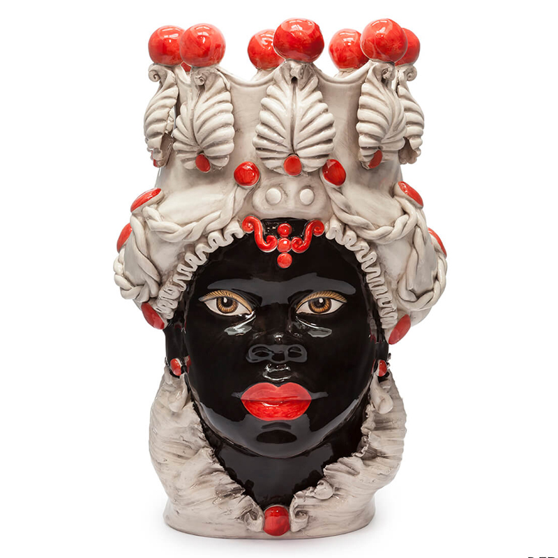 Ваза VASE MORO LADY BIG Red Черный Бежево-серый Красный Ваза VASE MORO LADY BIG Red Черный Бежево-серый Красный в Волгограде | Loft Concept
