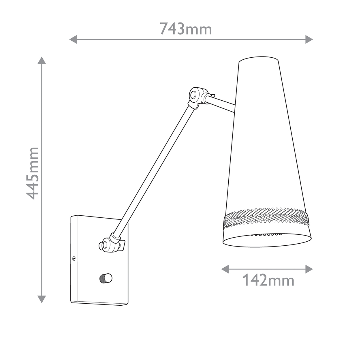 Бра черного цвета с конусным металлическим плафоном Alora в Волгограде