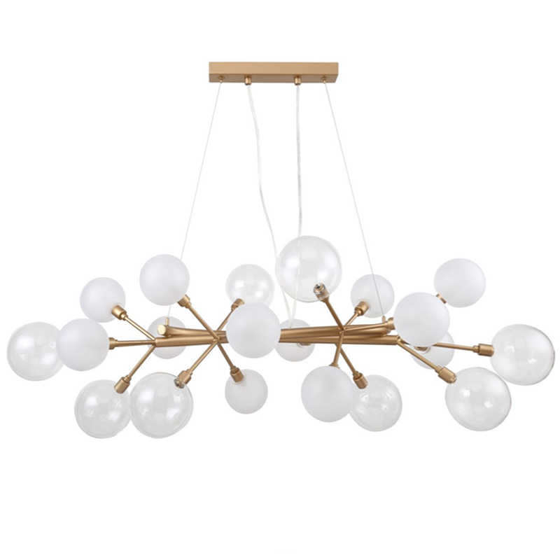 Люстра Berries Chandelier Rectangle White 100 матовое золото Прозрачный Прозрачный белый Люстра Berries Chandelier Rectangle White 100 матовое золото Прозрачный Прозрачный белый в Волгограде | Loft Concept