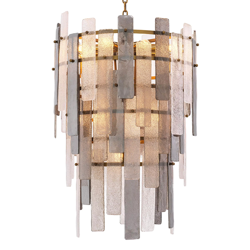 Люстра Eichholtz Chandelier Greyson Стекло Смок Прозрачное Стекло Латунь Люстра Eichholtz Chandelier Greyson Стекло Смок Прозрачное Стекло Латунь в Волгограде | Loft Concept