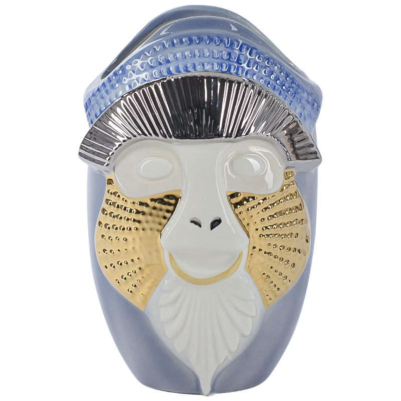 Ваза Primates Kandti Decoration blue Голубой Золотой Белый Серебряный Ваза Primates Kandti Decoration blue Голубой Золотой Белый Серебряный в Волгограде | Loft Concept