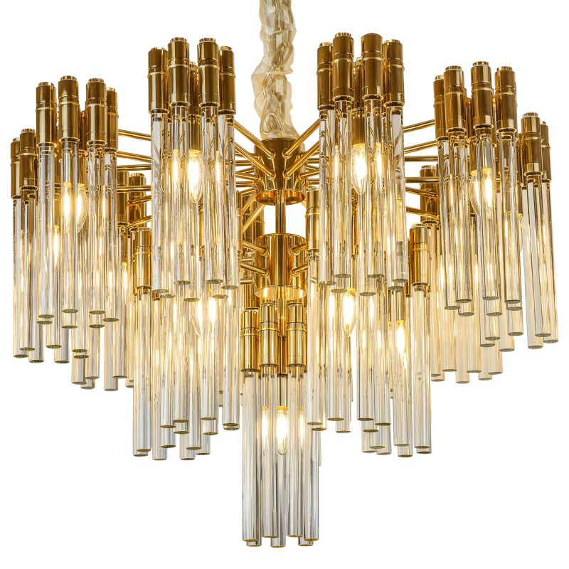 Люстра Contemporary Chandelier Crystal Gold Золотой Прозрачное Стекло в Волгограде | Loft Concept 