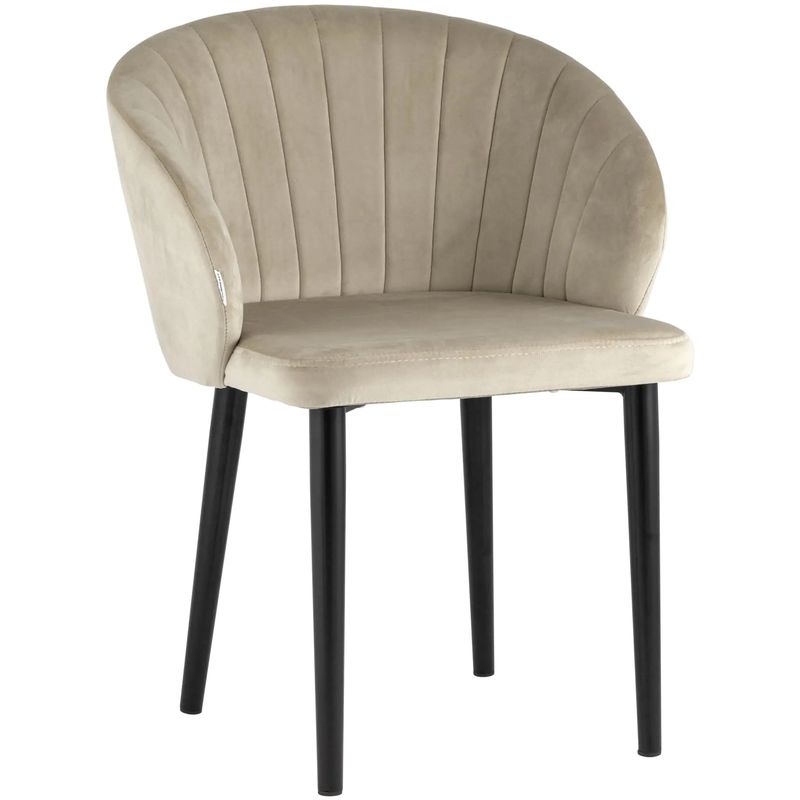 Стул Balsari Chair Кремовый Велюр Кремовый Черный в Волгограде | Loft Concept 