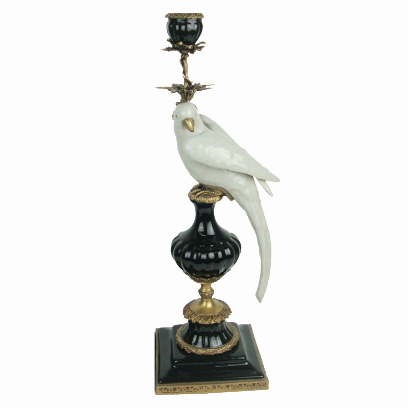 Подсвечник White Parrot Бронза Белый Черный Подсвечник White Parrot Бронза Белый Черный в Волгограде | Loft Concept