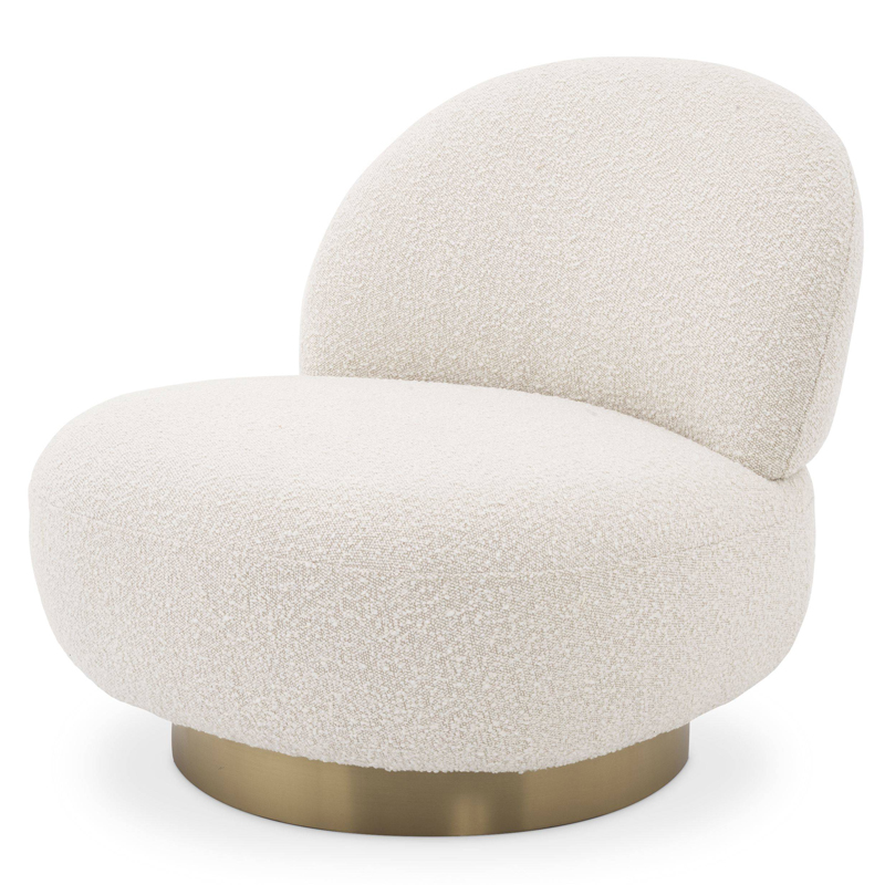 Кресло Eichholtz Swivel Chair Clement Кремовый Латунь в Волгограде | Loft Concept 