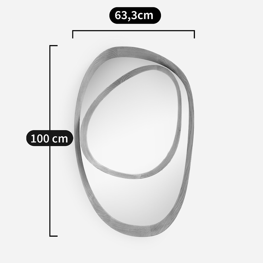 Ассиметричное зеркало в дубовой раме Infinity Symbol в Волгограде