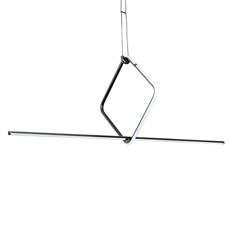 Подвесной светильник Square Line Black Led Lamp Черный Белый в Волгограде | Loft Concept 