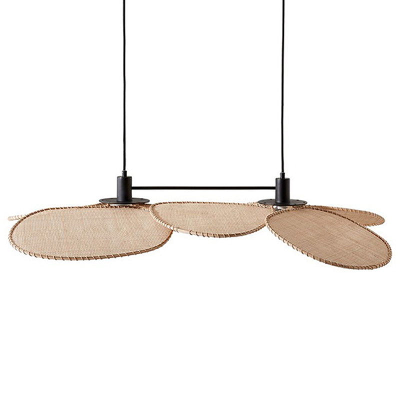 Подвесной светильник Takibi Two Lamp Pendant Древесина Черный Бежевый в Волгограде | Loft Concept 