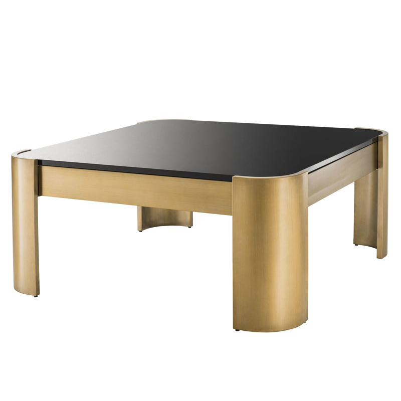 Кофейный стол Eichholtz Coffee Table Courrier Матовая латунь Глянцевый черный Кофейный стол Eichholtz Coffee Table Courrier Матовая латунь Глянцевый черный в Волгограде | Loft Concept
