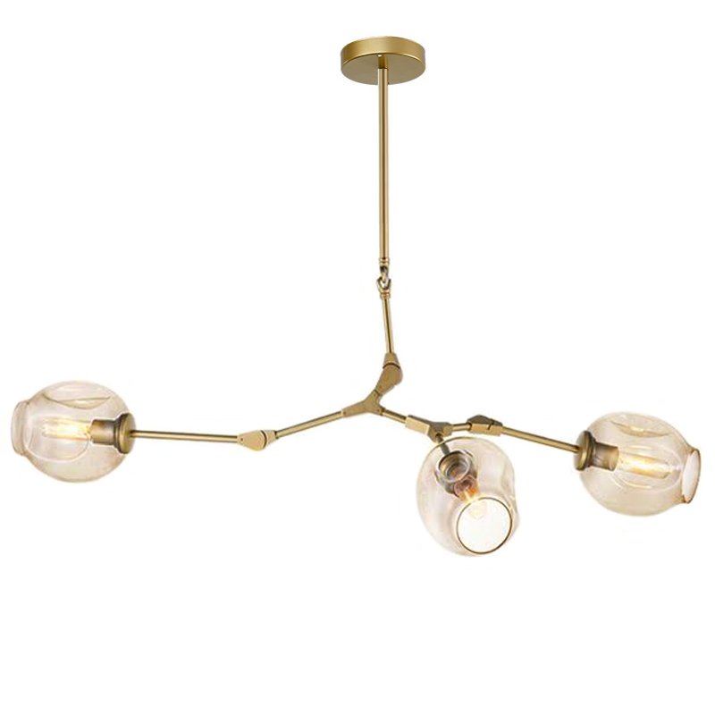 Люстра Сrumpled Glass Bubble Chandelier Gold 3 плафона Прозрачный (Transparent) Янтарь (Amber) Люстра Сrumpled Glass Bubble Chandelier Gold 3 плафона Прозрачный (Transparent) Янтарь (Amber) в Волгограде | Loft Concept