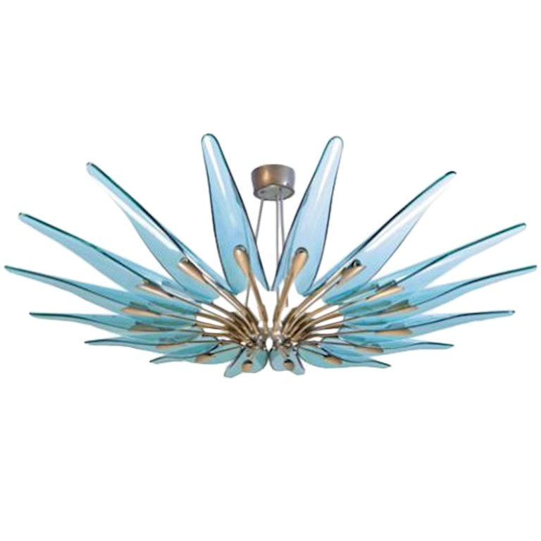 Люстра Large Chandelier Max Ingrand Fontana Arte Золотой Синий Люстра Large Chandelier Max Ingrand Fontana Arte Золотой Синий в Волгограде | Loft Concept