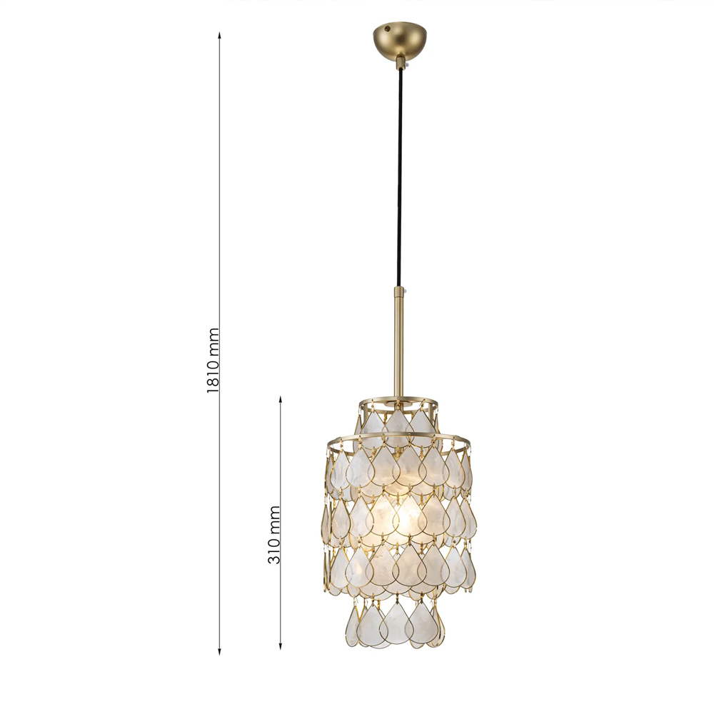 Подвесной светильник с декором из натуральной морской ракушки Iridescent Light в Волгограде