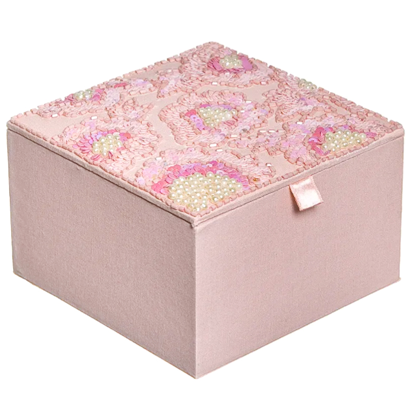 Шкатулка с вышивкой из бисера Fleur Beads Embroidery Box Розовый Шкатулка с вышивкой из бисера Fleur Beads Embroidery Box Розовый в Волгограде | Loft Concept