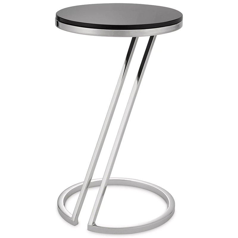 Приставной стол Eichholtz Side Table Falcone Chrome Хром Черный в Волгограде | Loft Concept 