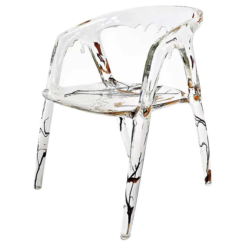 Стул из прозрачного акрила Crystal Waterfall Armchair Прозрачный Коричневый Оранжевый Стул из прозрачного акрила Crystal Waterfall Armchair Прозрачный Коричневый Оранжевый в Волгограде | Loft Concept