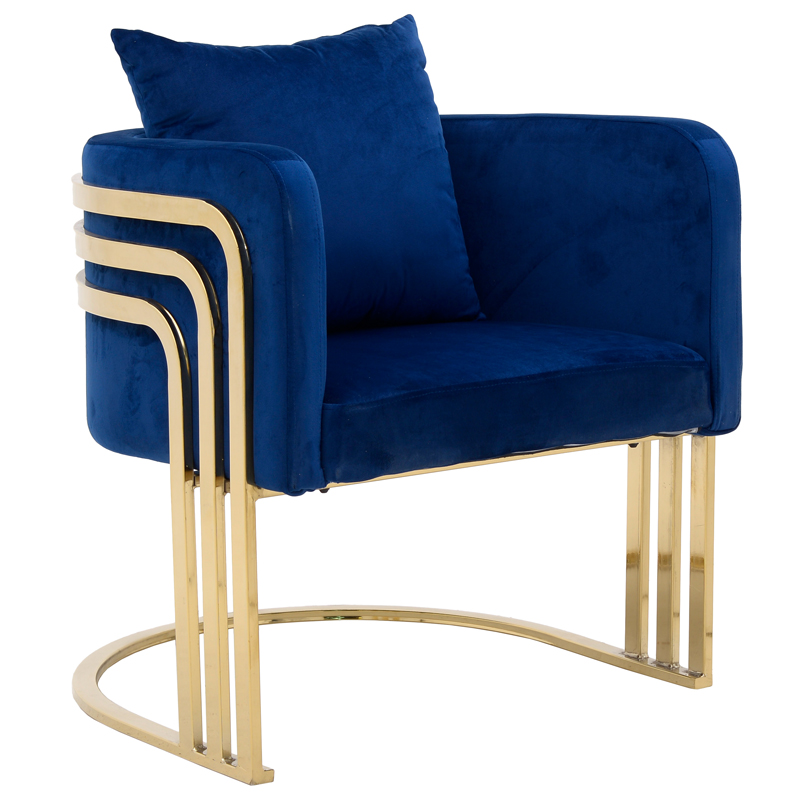 Кресло Custodia Armchair Blue Синий Глянцевое золото Кресло Custodia Armchair Blue Синий Глянцевое золото в Волгограде | Loft Concept