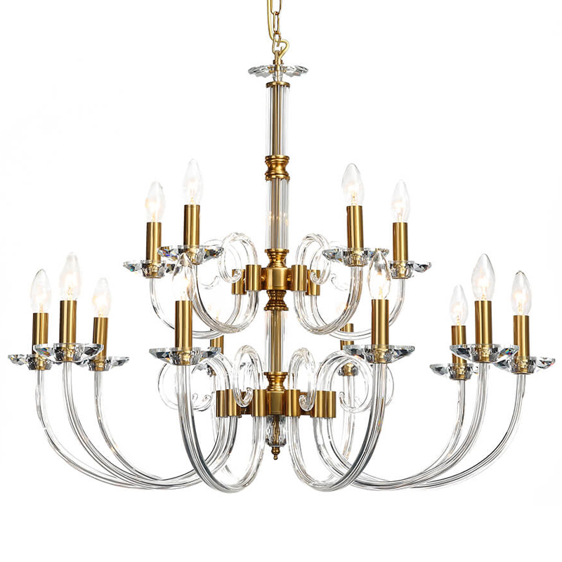 Люстра Twisted Glass Candles Chandelier 15 Золотой Прозрачное Стекло Люстра Twisted Glass Candles Chandelier 15 Золотой Прозрачное Стекло в Волгограде | Loft Concept