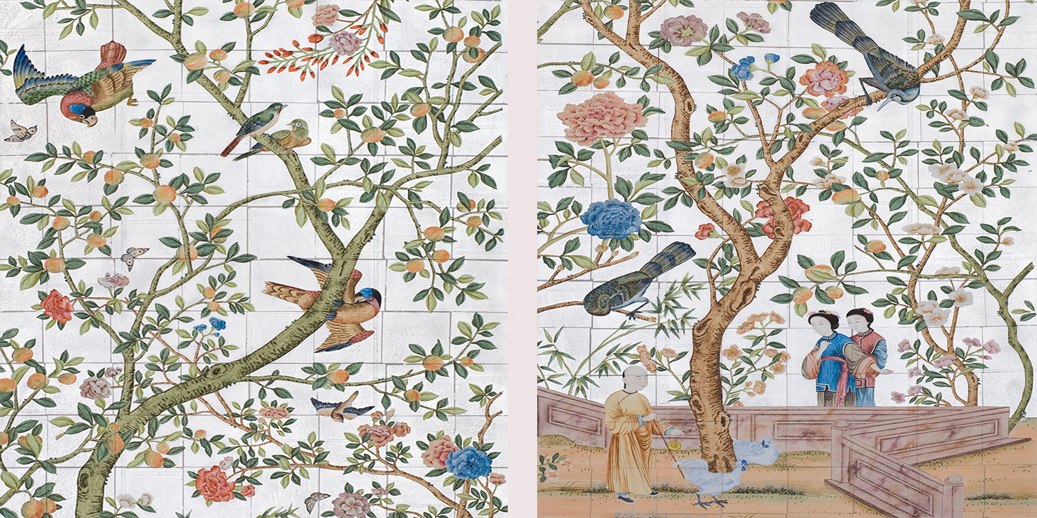 Обои ручная роспись Abbotsford Mauve Silver - фото №1