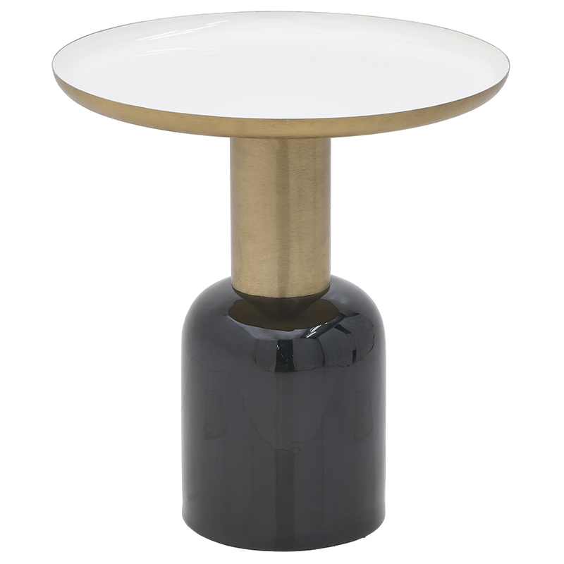 Круглый металлический приставной стол Calem Side Table White Черный Золотой Белый Круглый металлический приставной стол Calem Side Table White Черный Золотой Белый в Волгограде | Loft Concept