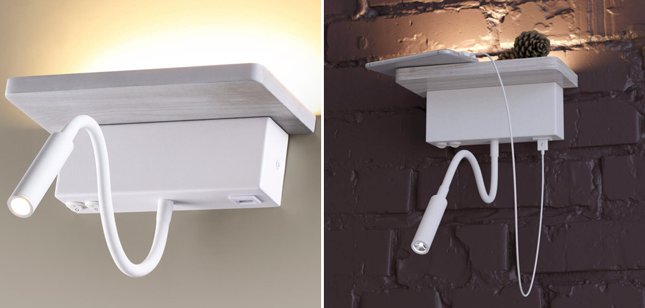 Бра Shirk Белое с USB входом Бра Shirk Белое с USB входом - Loft-Concept в Волгограде