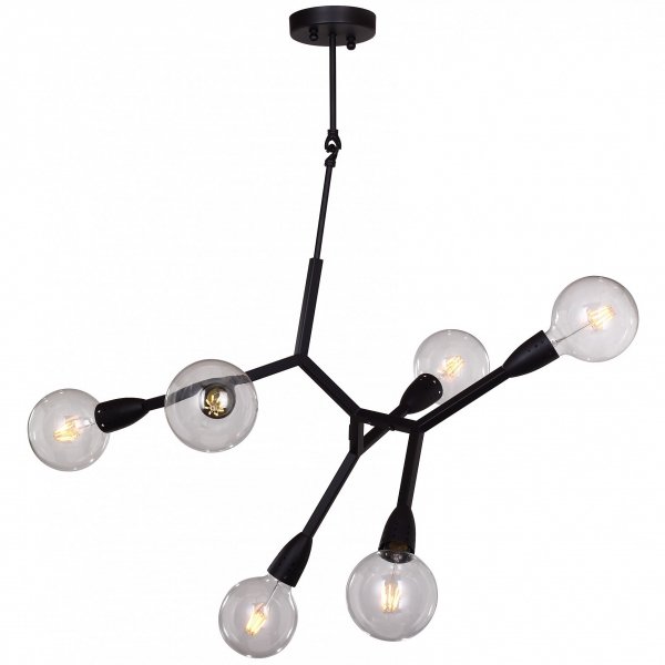Люстра Polygon Chandelier 6 Black Черный Люстра Polygon Chandelier 6 Black Черный в Волгограде | Loft Concept