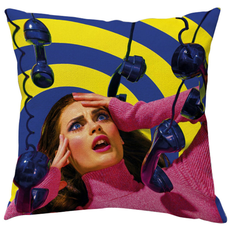 Декоративная подушка Seletti Cushion Phone Желтый Синий Розовый Декоративная подушка Seletti Cushion Phone Желтый Синий Розовый в Волгограде | Loft Concept