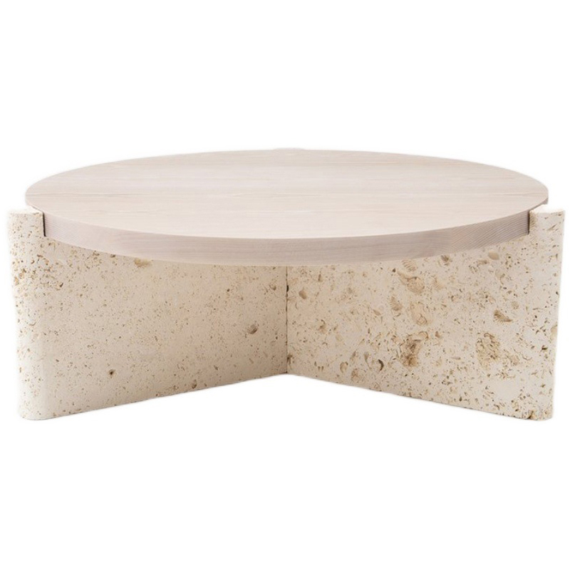Кофейный стол Isla Travertine Coffee Table Бежевый Кофейный стол Isla Travertine Coffee Table Бежевый в Волгограде | Loft Concept
