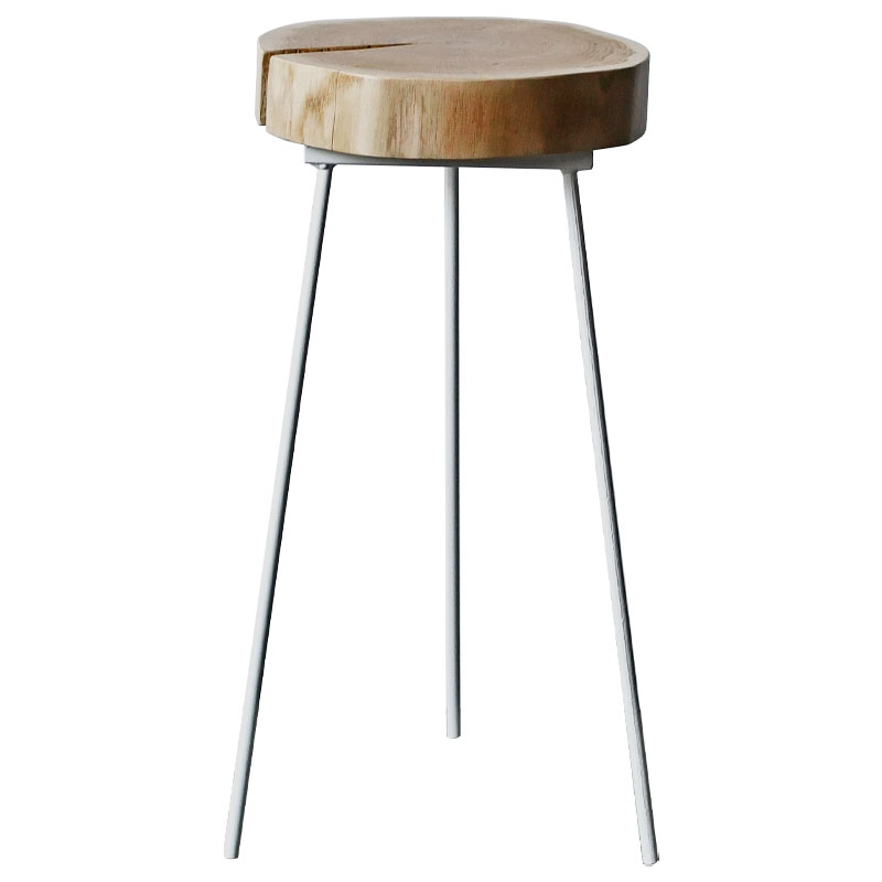 Приставной стол Hines Industrial Metal Rust Side Table Белый Светлый дуб Приставной стол Hines Industrial Metal Rust Side Table Белый Светлый дуб в Волгограде | Loft Concept