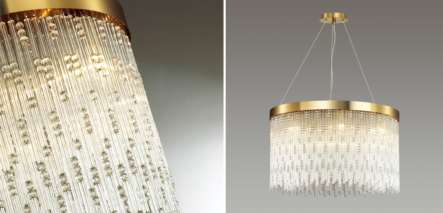Люстра Hailstorm Rain Kerri Chandelier gold 60 - фото