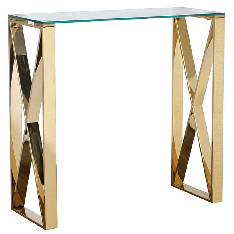 Консоль Golden Luxury II Console Золотой Прозрачное Стекло Консоль Golden Luxury II Console Золотой Прозрачное Стекло в Волгограде | Loft Concept