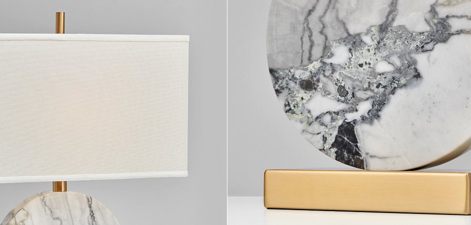 Настольная лампа Lua Grande Table Lamp gray marble Настольная лампа Lua Grande Table Lamp gray marble - Loft-Concept в Волгограде