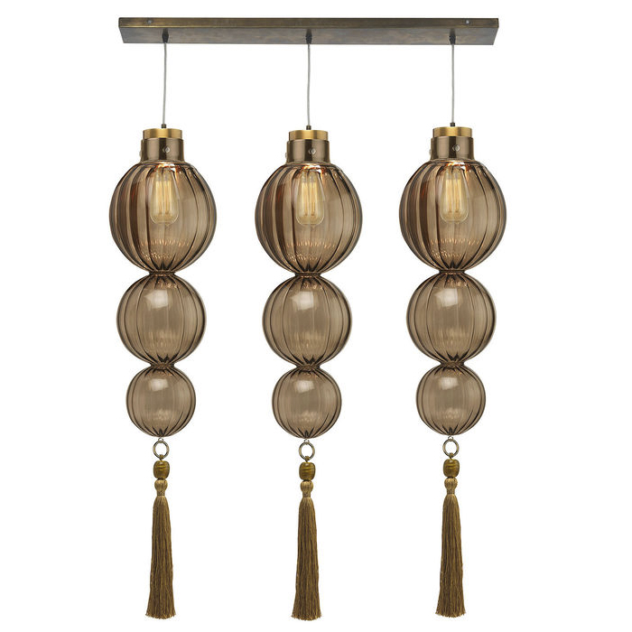 Люстра Heathfield Lighting - Medina Linear 3 Chandelier Хром Латунь Прозрачный Коричневый Голубой Люстра Heathfield Lighting - Medina Linear 3 Chandelier Хром Латунь Прозрачный Коричневый Голубой в Волгограде | Loft Concept