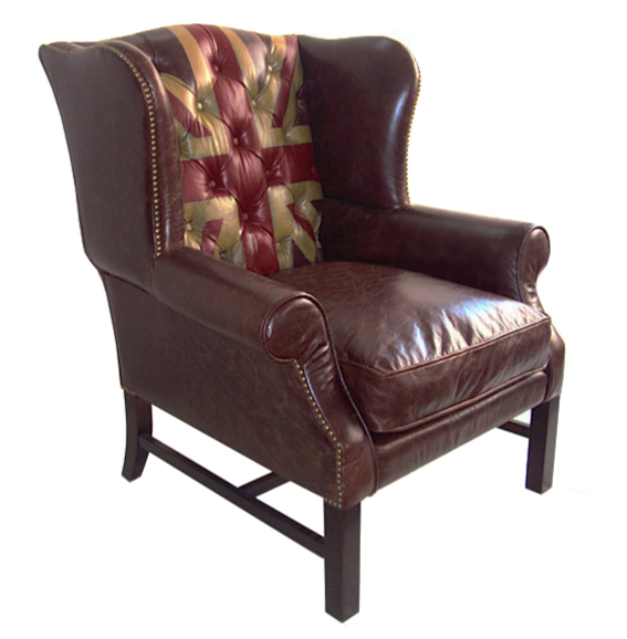 Кресло Leather Аrmchair Union Jack Коричневый Кресло Leather Аrmchair Union Jack Коричневый в Волгограде | Loft Concept