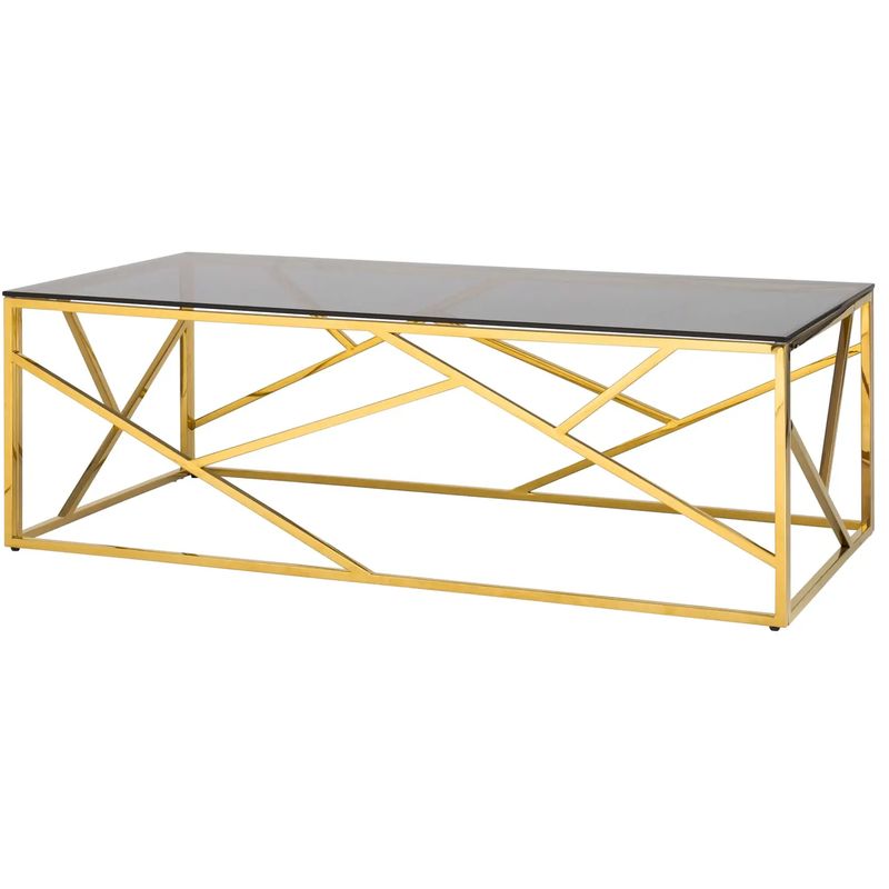 Столик кофейный Geometry Serene Phoenix Gold Золотой Стекло Смок Столик кофейный Geometry Serene Phoenix Gold Золотой Стекло Смок в Волгограде | Loft Concept