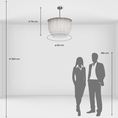 Люстра круглая с прозрачными стеклянными трубками Nembus в Волгограде