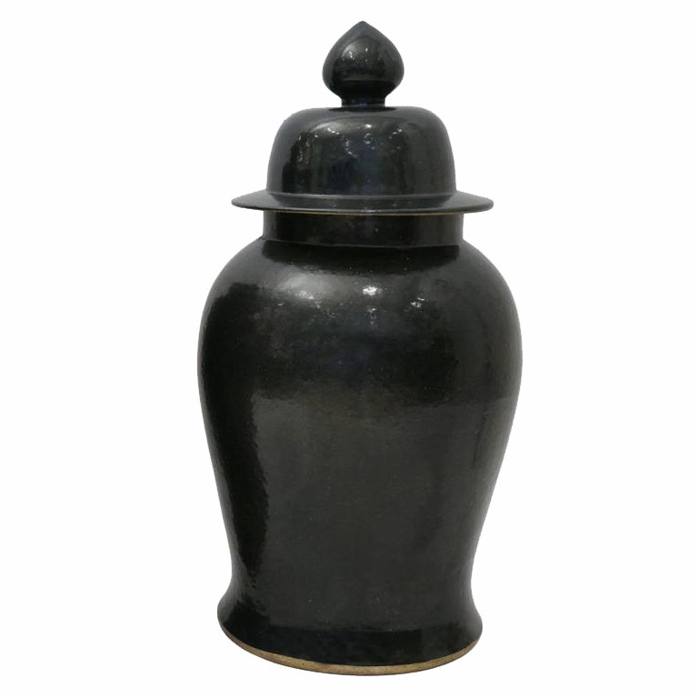 Ваза Black Ceramic Chinese Jars with Lids Черный Ваза Black Ceramic Chinese Jars with Lids Черный в Волгограде | Loft Concept