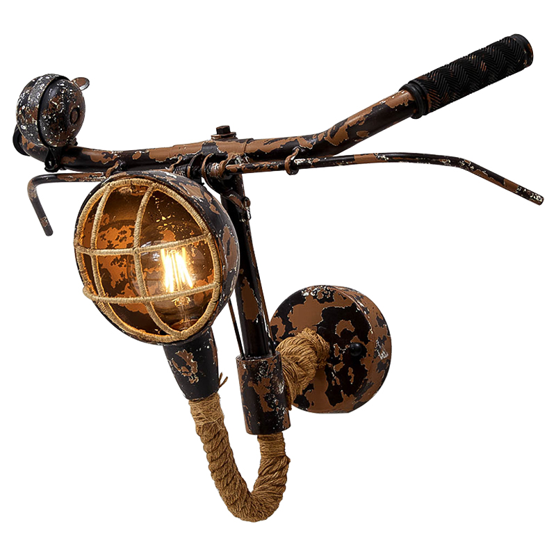 Бра Bicycle Handlebar Wall Lamp Коричневый Коричневый винтаж Бра Bicycle Handlebar Wall Lamp Коричневый Коричневый винтаж в Волгограде | Loft Concept