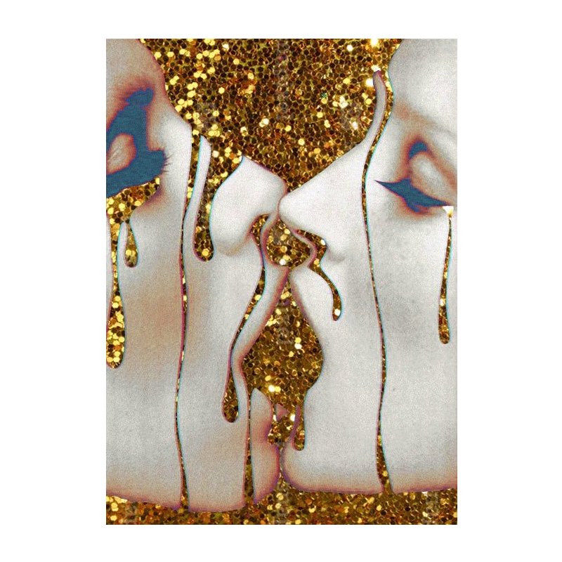 Картина Golden Kiss Золотой Бежево-серый Картина Golden Kiss Золотой Бежево-серый в Волгограде | Loft Concept