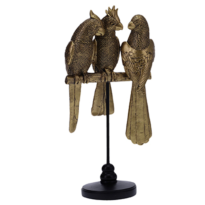 Статуэтка Three Golden Parrots Золотой Черный Статуэтка Three Golden Parrots Золотой Черный в Волгограде | Loft Concept