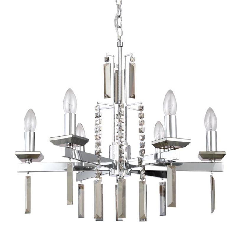 Люстра Vivien Crystal Chrome Chandelier 6 Хром Серый Люстра Vivien Crystal Chrome Chandelier 6 Хром Серый в Волгограде | Loft Concept