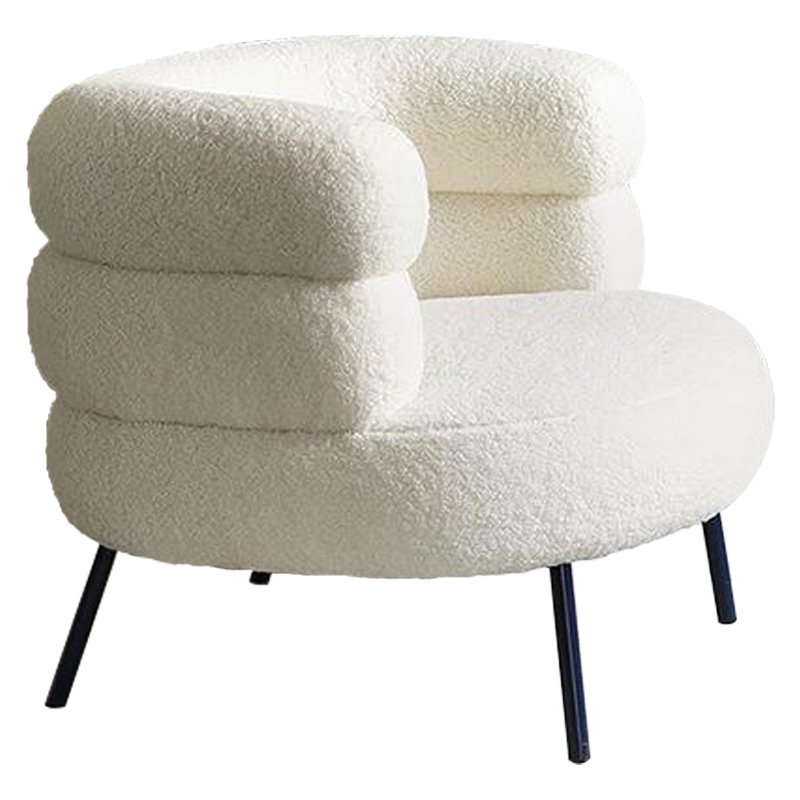 Кресло Boyle White Boucle Armchair Белый Черный Кресло Boyle White Boucle Armchair Белый Черный в Волгограде | Loft Concept