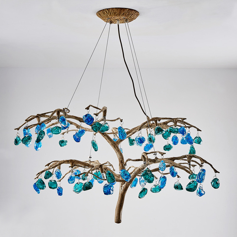 Люстра Precious Tree Chandelier Винтажное Светлое Золото Синий Бирюзовый Люстра Precious Tree Chandelier Винтажное Светлое Золото Синий Бирюзовый в Волгограде | Loft Concept