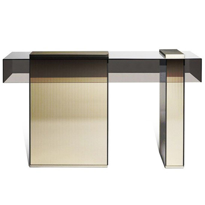Консоль MARTY Console Стекло Смок Золотой в Волгограде | Loft Concept 