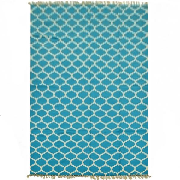 Ковер Ornament Cotton Blue 100% хлопок Голубой пастельный Ковер Ornament Cotton Blue 100% хлопок Голубой пастельный в Волгограде | Loft Concept